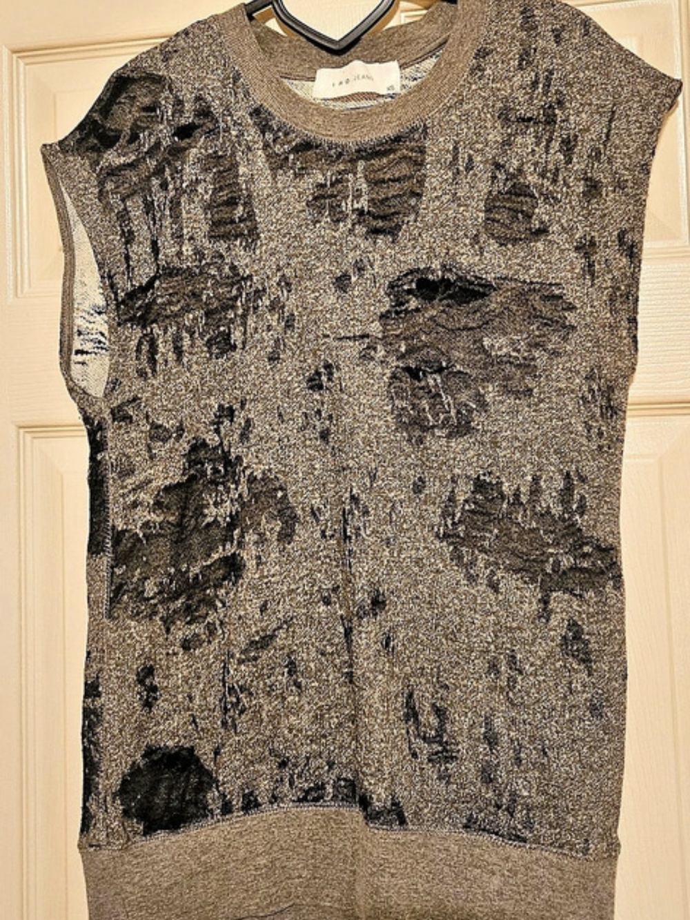 IRO .JEANS Multi-Layer Distressed Metallic Sleeveless Sweatshirt Top XS